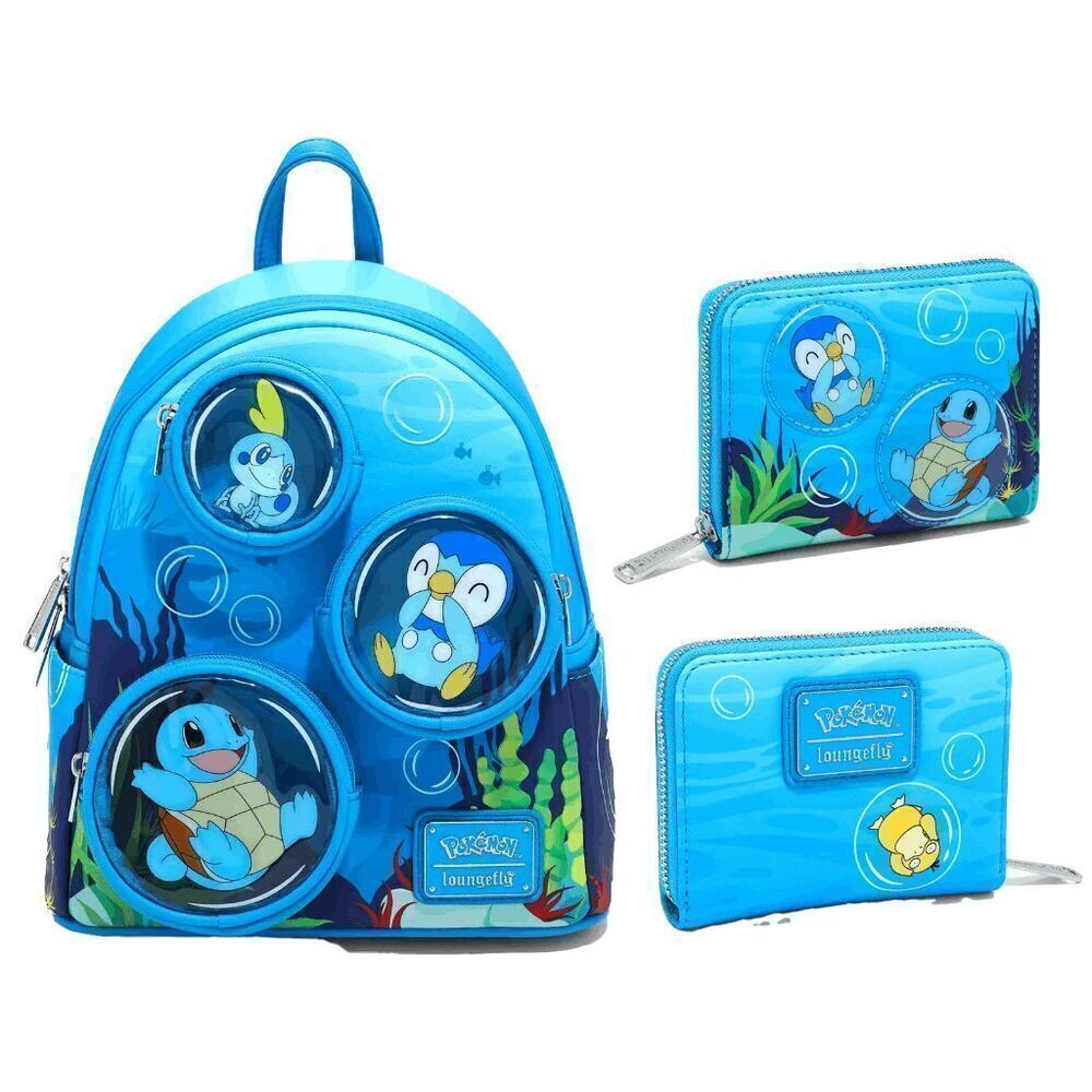 Loungefly Pokemon Water Type Mini Backpack + Wallet Set